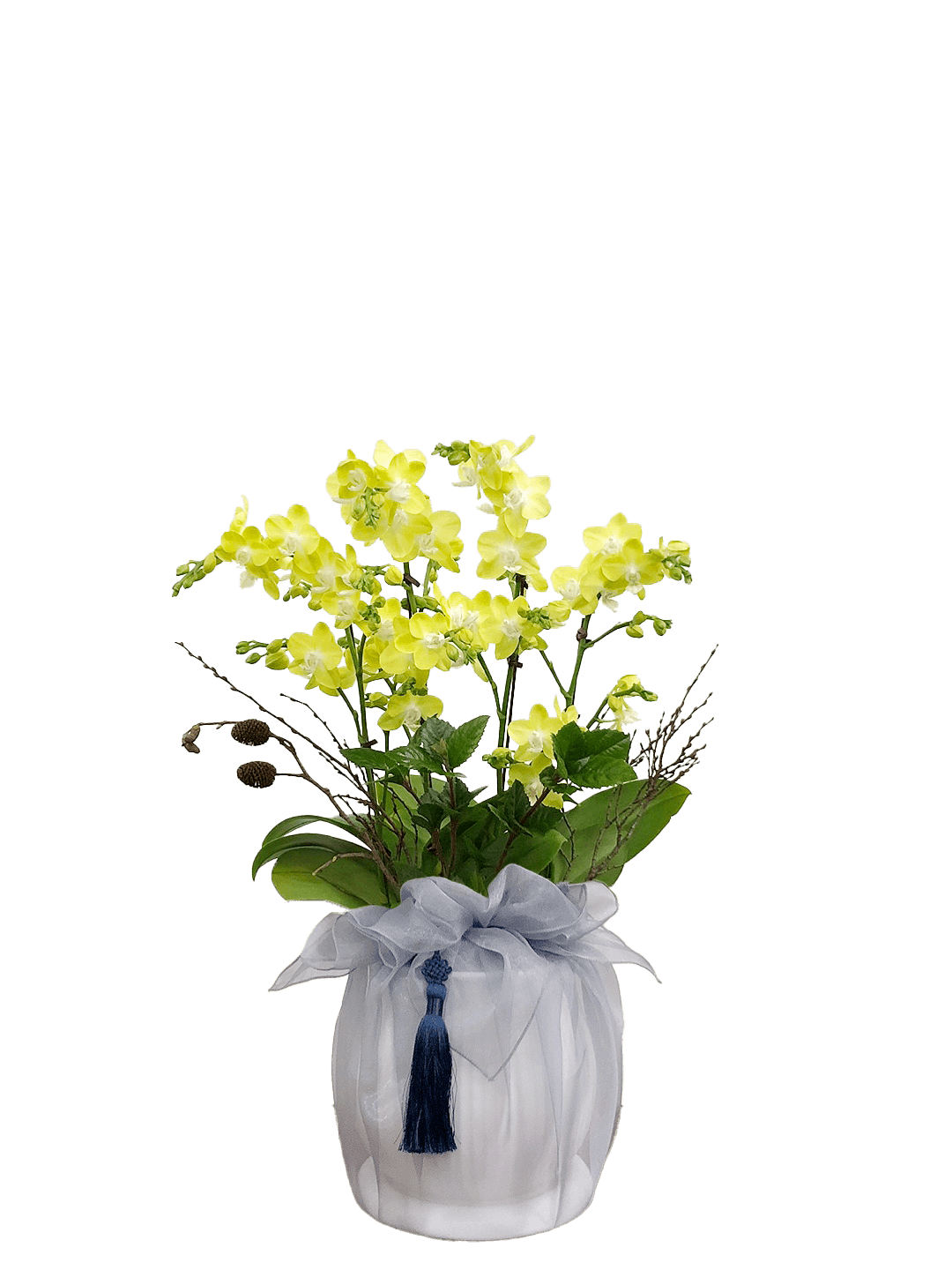 호접 노랑색(4대)-줄무늬 화이트+그레이 보자기