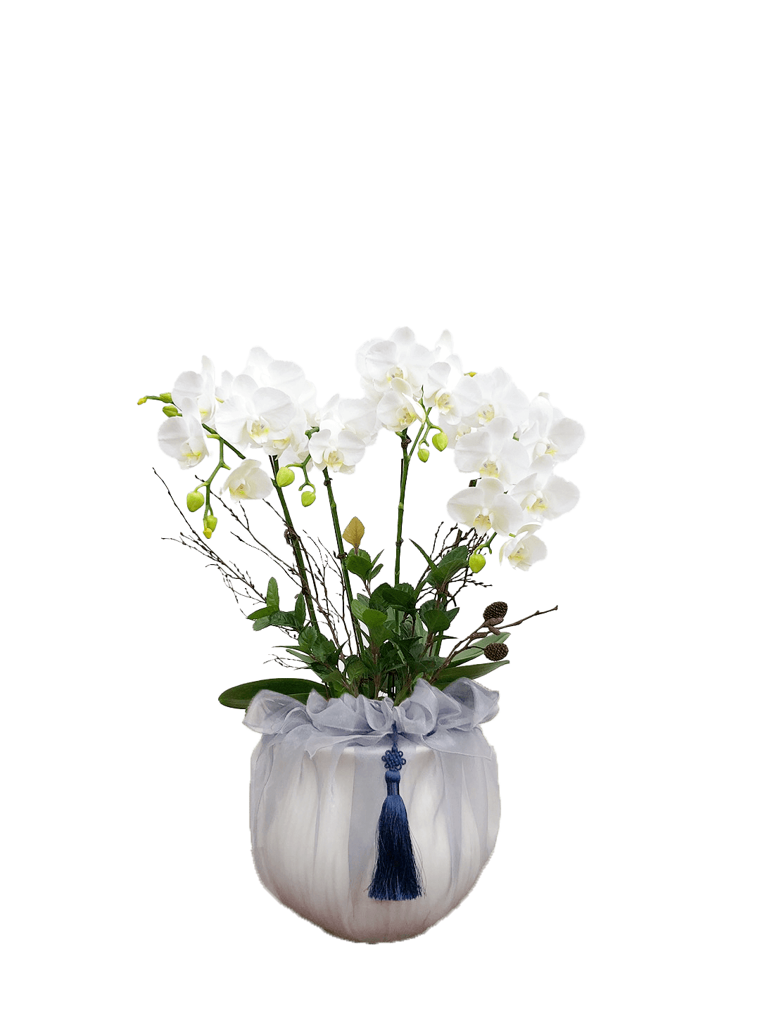 호접 화이트(4대)-줄무늬 화이트+그레이 보자기