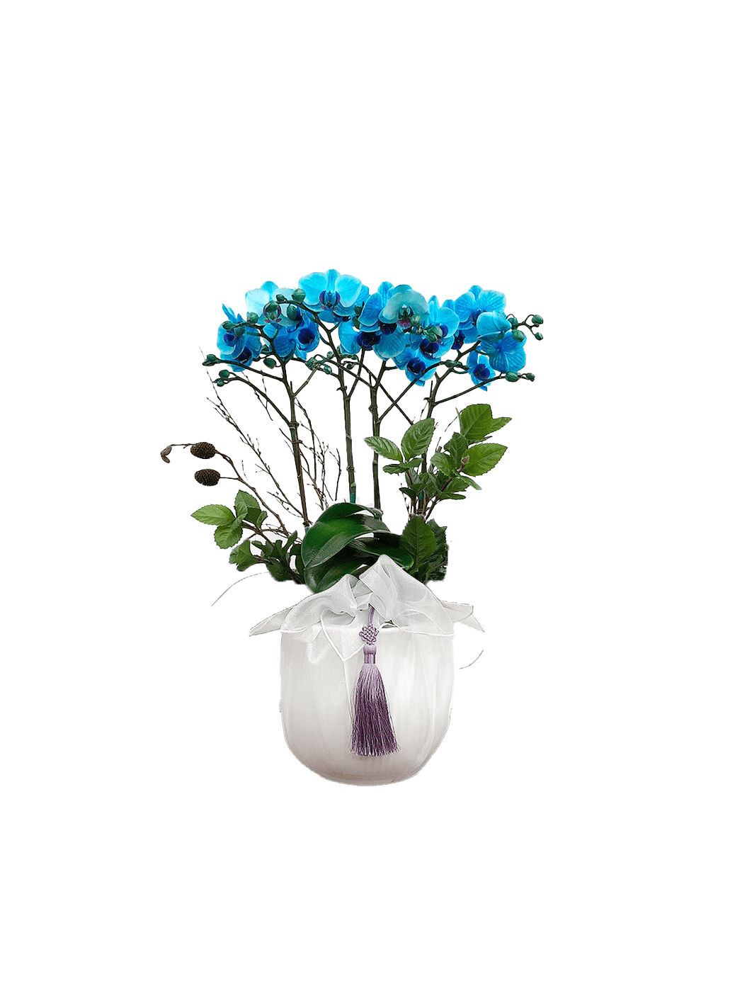 호접 블루(4대)-줄무늬 화이트+화이트 보자기